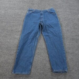 VINTAGE Carhartt Jeans Mens‎ 38x32 Blue Denim C Logo Work Wear Y2K B113DST